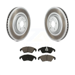 Front Coated Disc Brake Rotors And Ceramic Pads Kit For Audi A6 KGC-100044