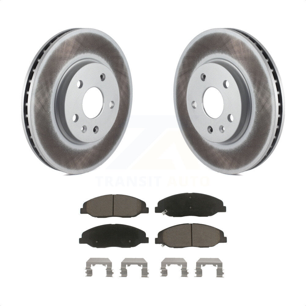 Front Coated Disc Brake Rotors And Ceramic Pads Kit For Cadillac CTS KGC-100046 by Transit Auto