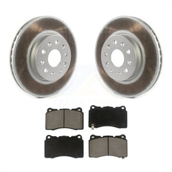 Front Coated Disc Brake Rotors And Ceramic Pads Kit For Chevrolet Camaro Cadillac CTS CT6 KGC-100048
