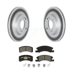 Front Coated Disc Brake Rotors And Ceramic Pads Kit For 2017-2022 Mitsubishi Mirage G4 KGC-100070