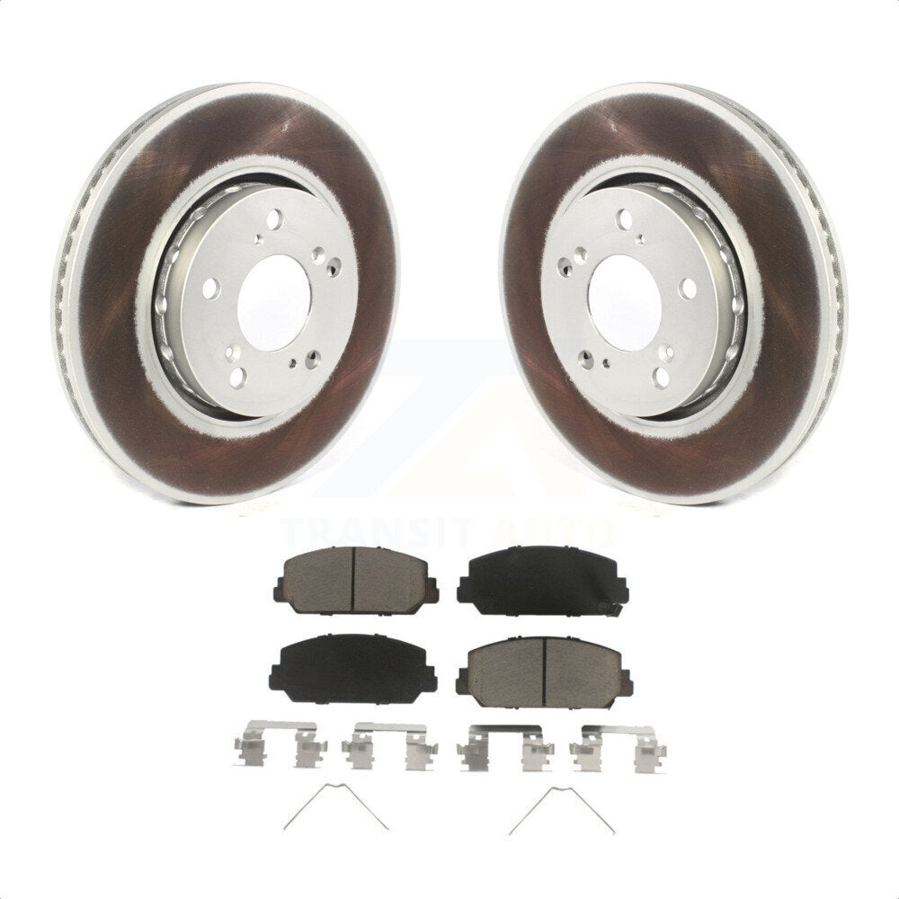 Front Coated Disc Brake Rotors And Ceramic Pads Kit For Acura RLX KGC-100079 by Transit Auto