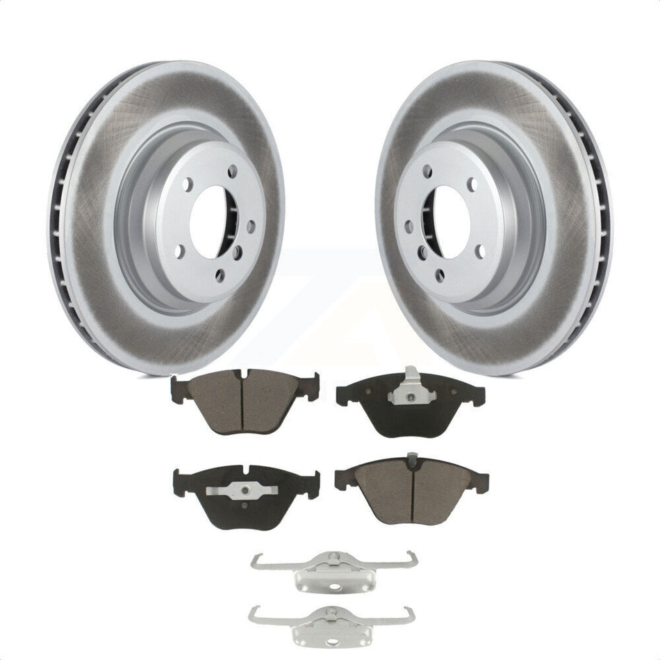 Front Coated Disc Brake Rotors And Ceramic Pads Kit For BMW 335i xDrive X1 335d 335xi 335is KGC-100089 by Transit Auto