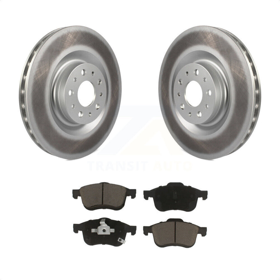 Front Coated Disc Brake Rotors And Ceramic Pads Kit For 2014-2020 Fiat 500L KGC-100091 by Transit Auto