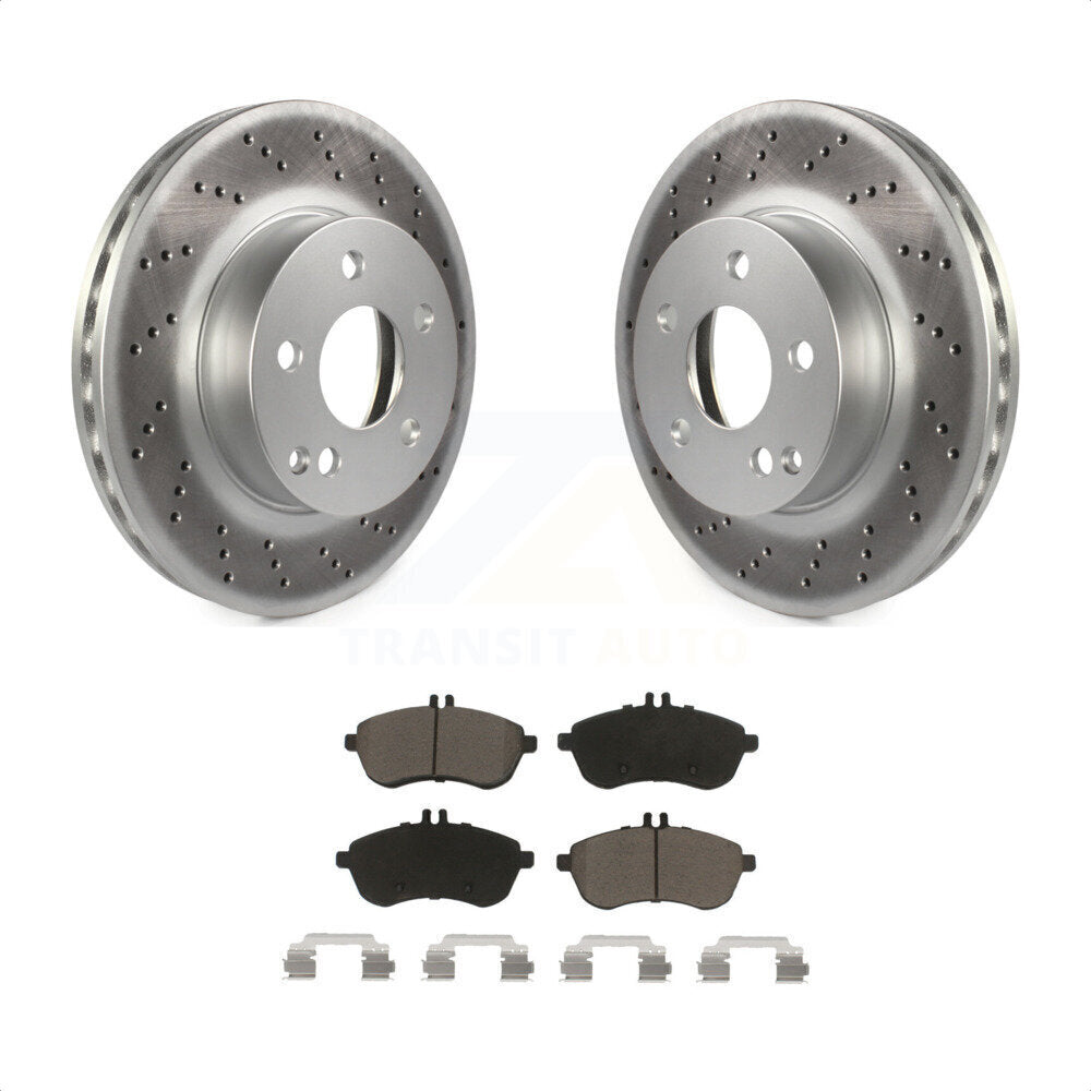 Front Coated Disc Brake Rotors And Ceramic Pads Kit For Mercedes-Benz C300 C250 C230 KGC-100092 by Transit Auto