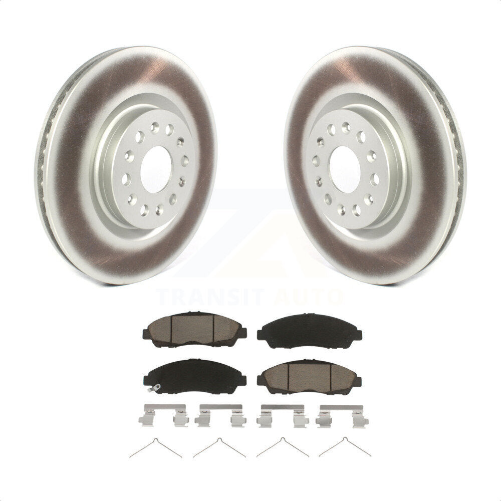 Front Coated Disc Brake Rotors And Ceramic Pads Kit For Cadillac XT5 Buick Enclave XT6 KGC-100100 by Transit Auto