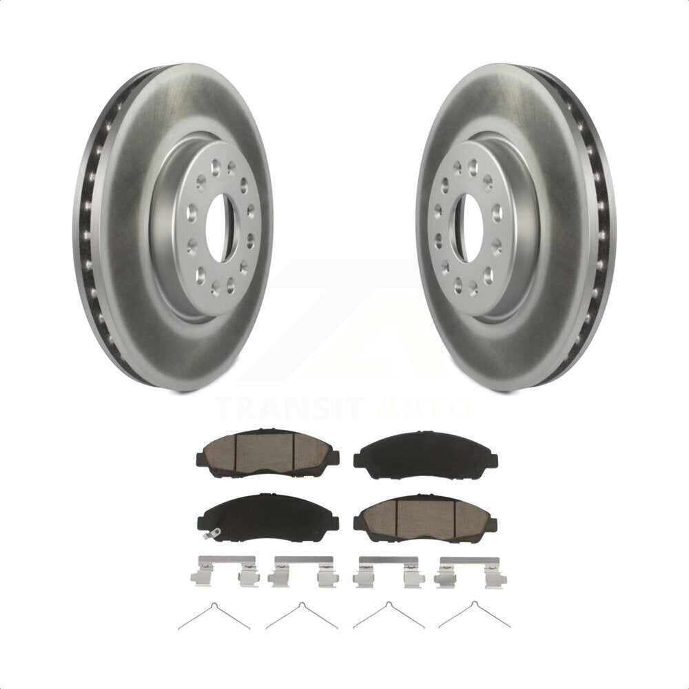 Front Coated Disc Brake Rotors And Ceramic Pads Kit For Chevrolet Traverse GMC Acadia Buick Enclave Blazer KGC-100101 by Transit Auto