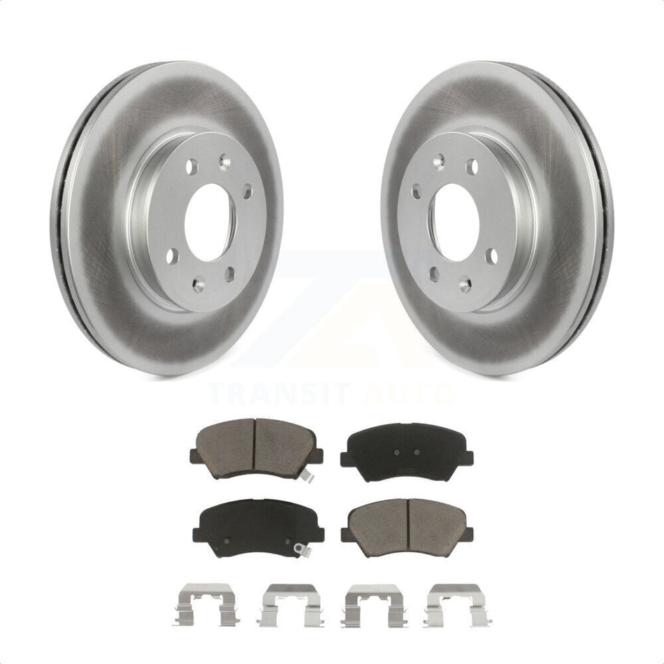 Front Coated Disc Brake Rotors And Ceramic Pads Kit For Hyundai Accent Kia Rio KGC-100104 by Transit Auto