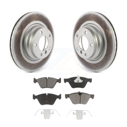 Front Coated Disc Brake Rotors And Ceramic Pads Kit For BMW 330i 330xi X1 KGC-100107