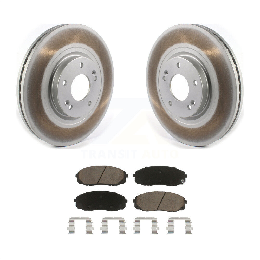 Front Coated Disc Brake Rotors And Ceramic Pads Kit For 2015-2020 Kia Sedona KGC-100113 by Transit Auto