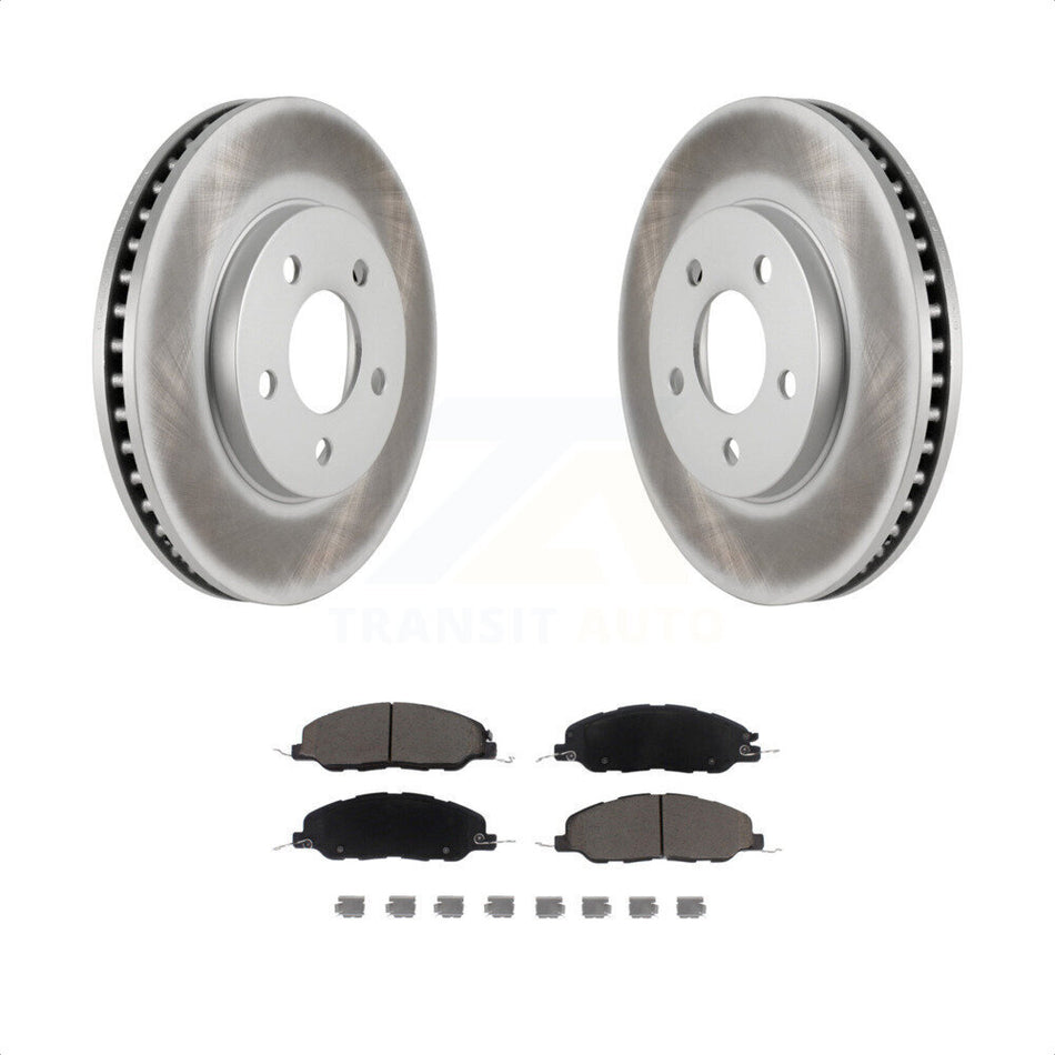 Front Coated Disc Brake Rotors And Ceramic Pads Kit For 2005-2010 Ford Mustang Base KGC-100157 by Transit Auto