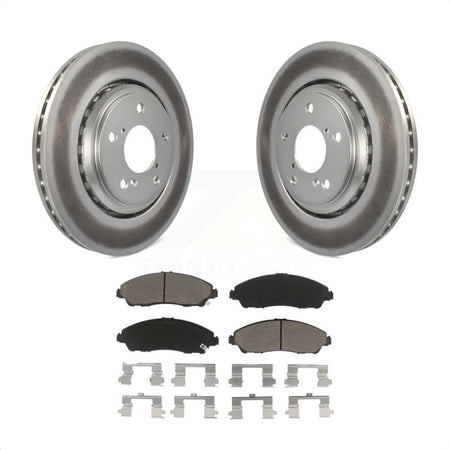 Front Coated Disc Brake Rotors And Ceramic Pads Kit For Honda Pilot Acura MDX Ridgeline KGC-100159 by Transit Auto