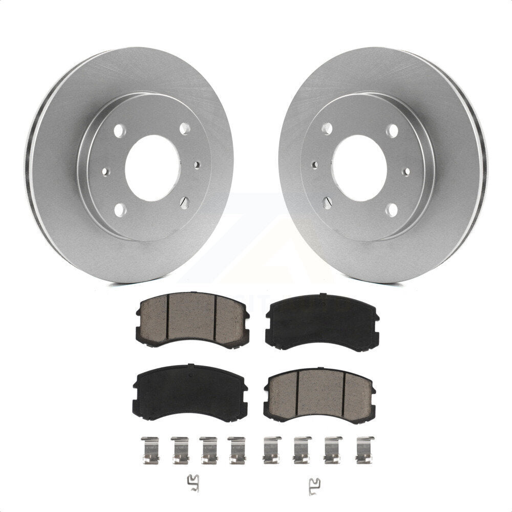 Front Coated Disc Brake Rotors And Ceramic Pads Kit For Mitsubishi Lancer KGC-100164 by Transit Auto