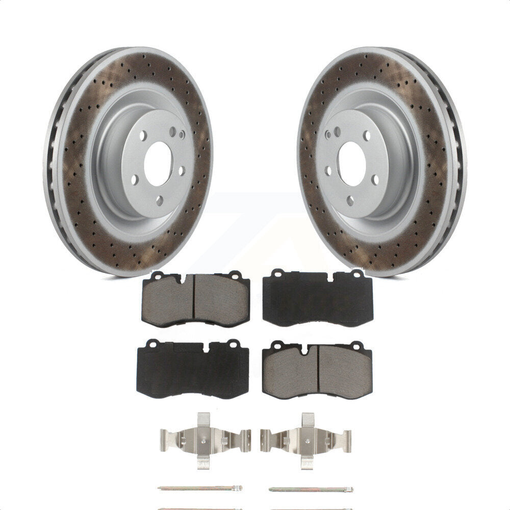 Front Coated Disc Brake Rotors And Ceramic Pads Kit For Mercedes-Benz S550 SL550 CL550 S600 S400 S350 CL600 S450 KGC-100170 by Transit Auto