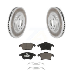 Front Coated Disc Brake Rotors And Ceramic Pads Kit For Ford Fusion Lincoln MKZ KGC-100180