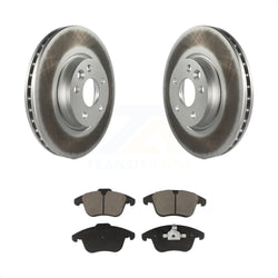 Front Coated Disc Brake Rotors And Ceramic Pads Kit For Volvo S60 XC70 S80 Land Rover Range Evoque V60 V70 KGC-100184