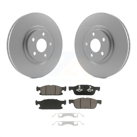 Front Coated Disc Brake Rotors And Ceramic Pads Kit For Ford Edge KGC-100232 by Transit Auto