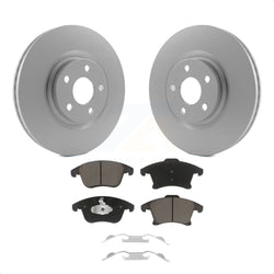 Front Coated Disc Brake Rotors And Ceramic Pads Kit For 2019-2020 Ford Police Responder Hybrid SSV Plug-In KGC-100234