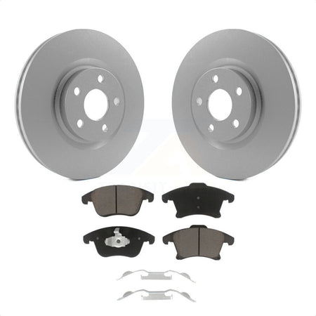 Front Coated Disc Brake Rotors And Ceramic Pads Kit For 2019-2020 Ford Police Responder Hybrid SSV Plug-In KGC-100234 by Transit Auto