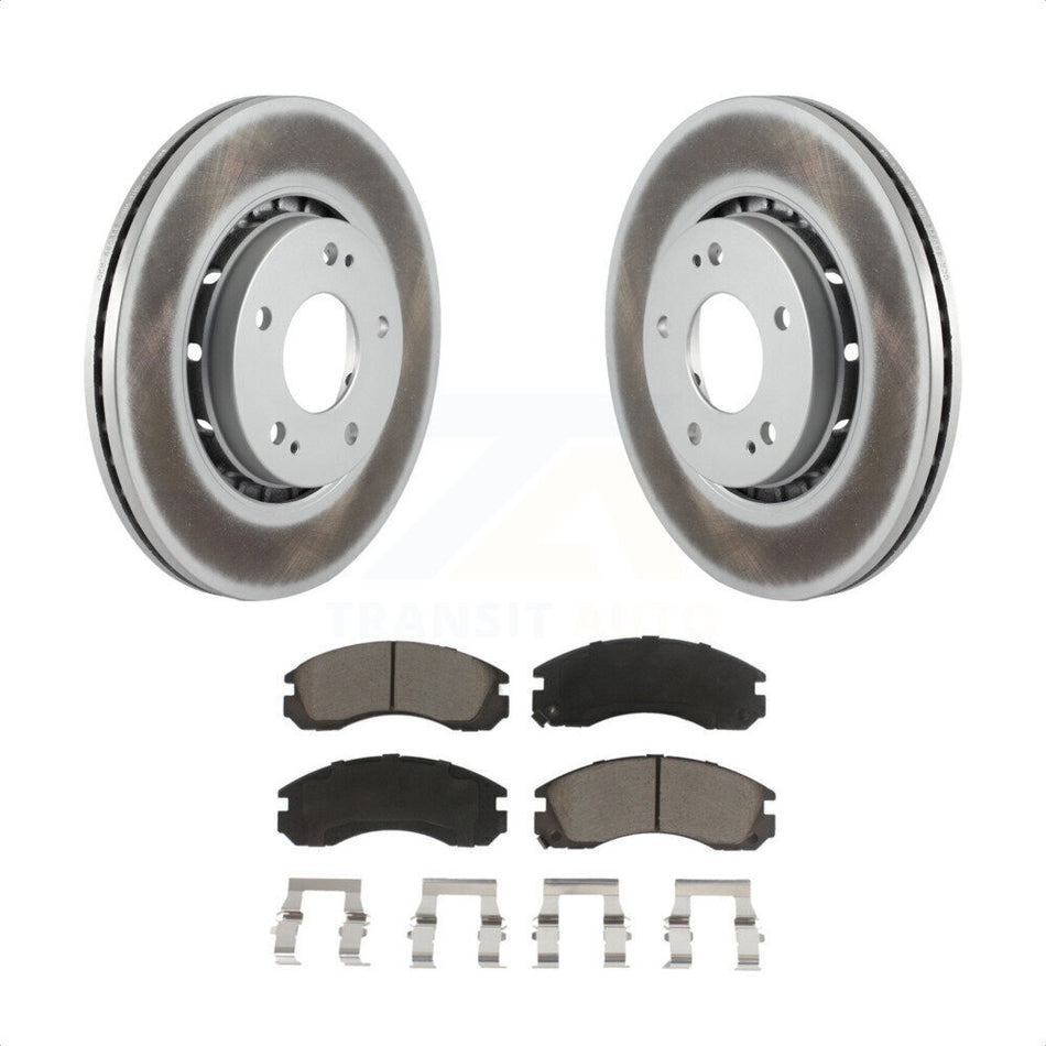 Front Coated Disc Brake Rotors And Ceramic Pads Kit For Mitsubishi Lancer KGC-100241 by Transit Auto