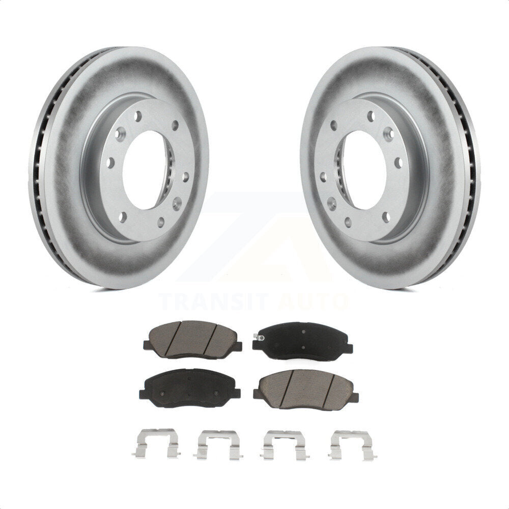 Front Coated Disc Brake Rotors And Ceramic Pads Kit For Kia Sedona Hyundai Entourage KGC-100245 by Transit Auto