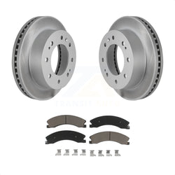Front Coated Disc Brake Rotors And Ceramic Pads Kit For Chevrolet Silverado 2500 HD GMC Sierra 3500 Suburban KGC-100258