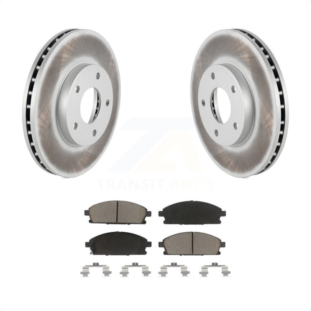 Front Coated Disc Brake Rotors And Ceramic Pads Kit For 2004-2006 Nissan X-Trail KGC-100265 by Transit Auto