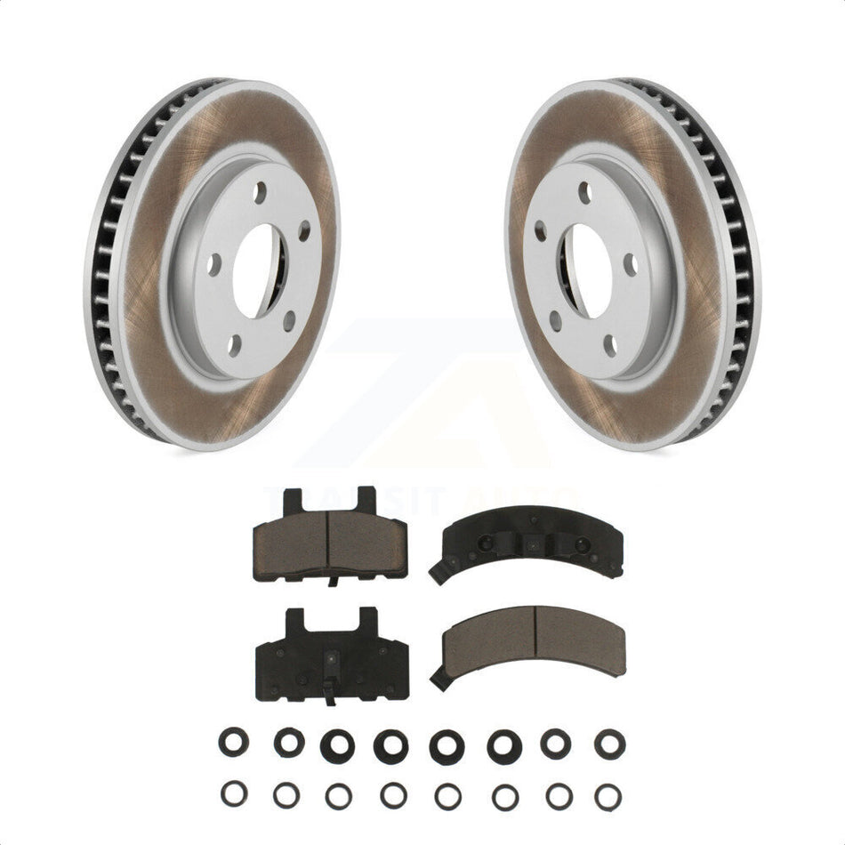 Front Coated Disc Brake Rotors And Ceramic Pads Kit For Cadillac DeVille Fleetwood 60 Special Commercial Chassis KGC-100296 by Transit Auto