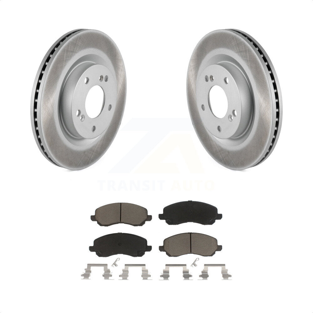 Front Coated Disc Brake Rotors And Ceramic Pads Kit For Mitsubishi Galant Eclipse KGC-100300 by Transit Auto