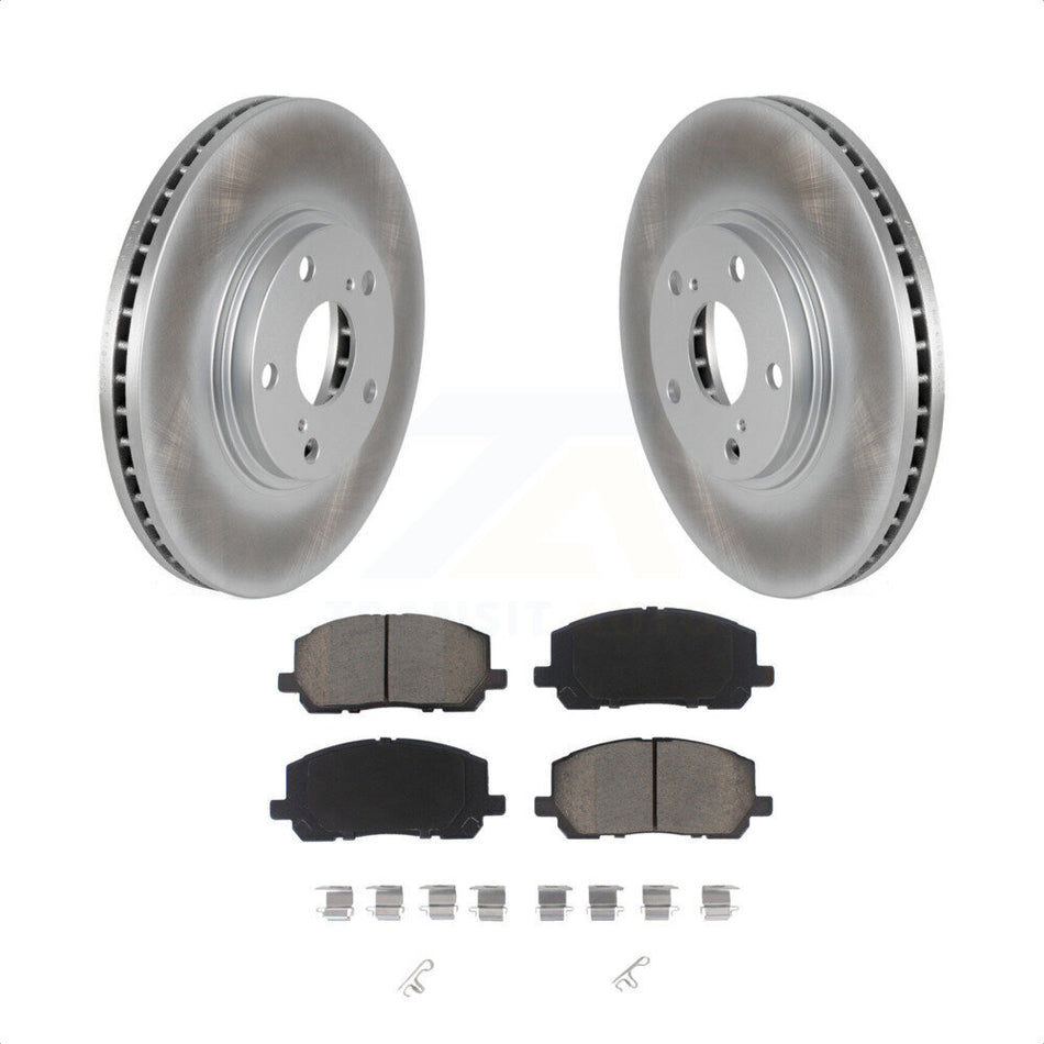 Front Coated Disc Brake Rotors And Ceramic Pads Kit For Toyota Highlander KGC-100304 by Transit Auto