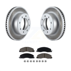 Front Coated Disc Brake Rotors And Ceramic Pads Kit For Ram 2500 3500 1500 Dodge KGC-100331
