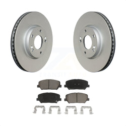 Front Coated Disc Brake Rotors And Ceramic Pads Kit For Kia Forte Forte5 Koup KGC-100339