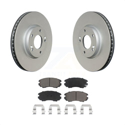 Front Coated Disc Brake Rotors And Ceramic Pads Kit For 2006-2010 Hyundai Sonata 3.3L KGC-100343