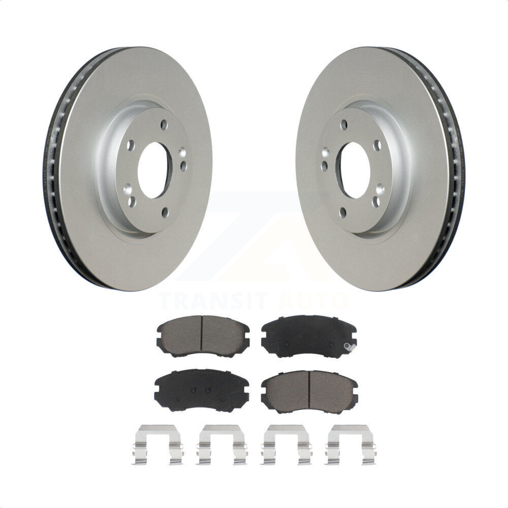 Front Coated Disc Brake Rotors And Ceramic Pads Kit For 2006-2010 Hyundai Sonata 3.3L KGC-100343 by Transit Auto