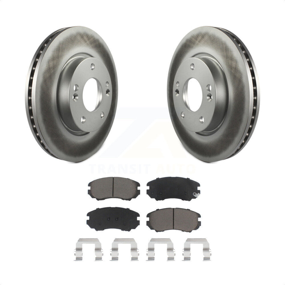 Front Coated Disc Brake Rotors And Ceramic Pads Kit For Hyundai Kia Sonata Soul Sportage Tucson Optima Tiburon Magentis KGC-100344 by Transit Auto