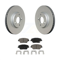 Front Coated Disc Brake Rotors And Ceramic Pads Kit For Hyundai Sonata Kia Optima KGC-100345