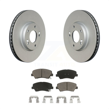 Front Coated Disc Brake Rotors And Ceramic Pads Kit For 2015 Hyundai Veloster Tech RE FLEX SE KGC-100346 by Transit Auto