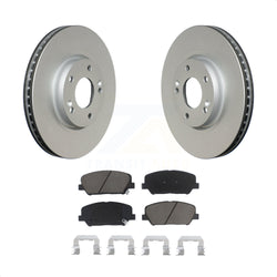 Front Coated Disc Brake Rotors And Ceramic Pads Kit For Hyundai Veloster Kia Forte Koup KGC-100347