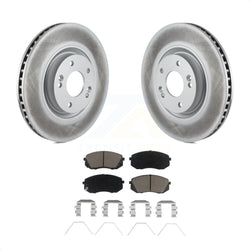 Front Coated Disc Brake Rotors And Ceramic Pads Kit For Hyundai Sonata Kia Optima KGC-100353