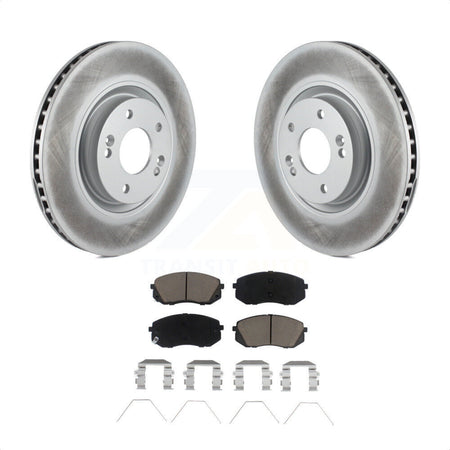 Front Coated Disc Brake Rotors And Ceramic Pads Kit For Hyundai Sonata Kia Optima KGC-100353 by Transit Auto