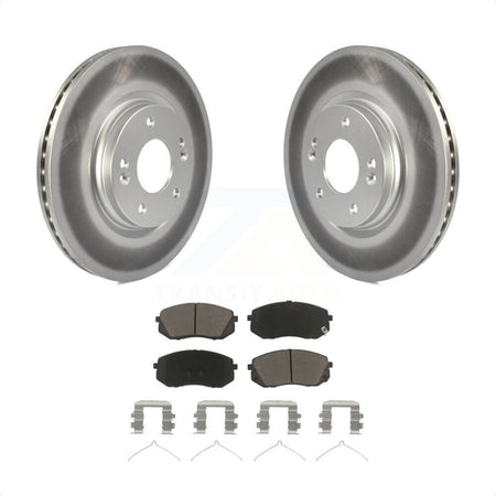 Front Coated Disc Brake Rotors And Ceramic Pads Kit For Hyundai Sonata Kia Optima Niro EV Kona Electric KGC-100354 by Transit Auto