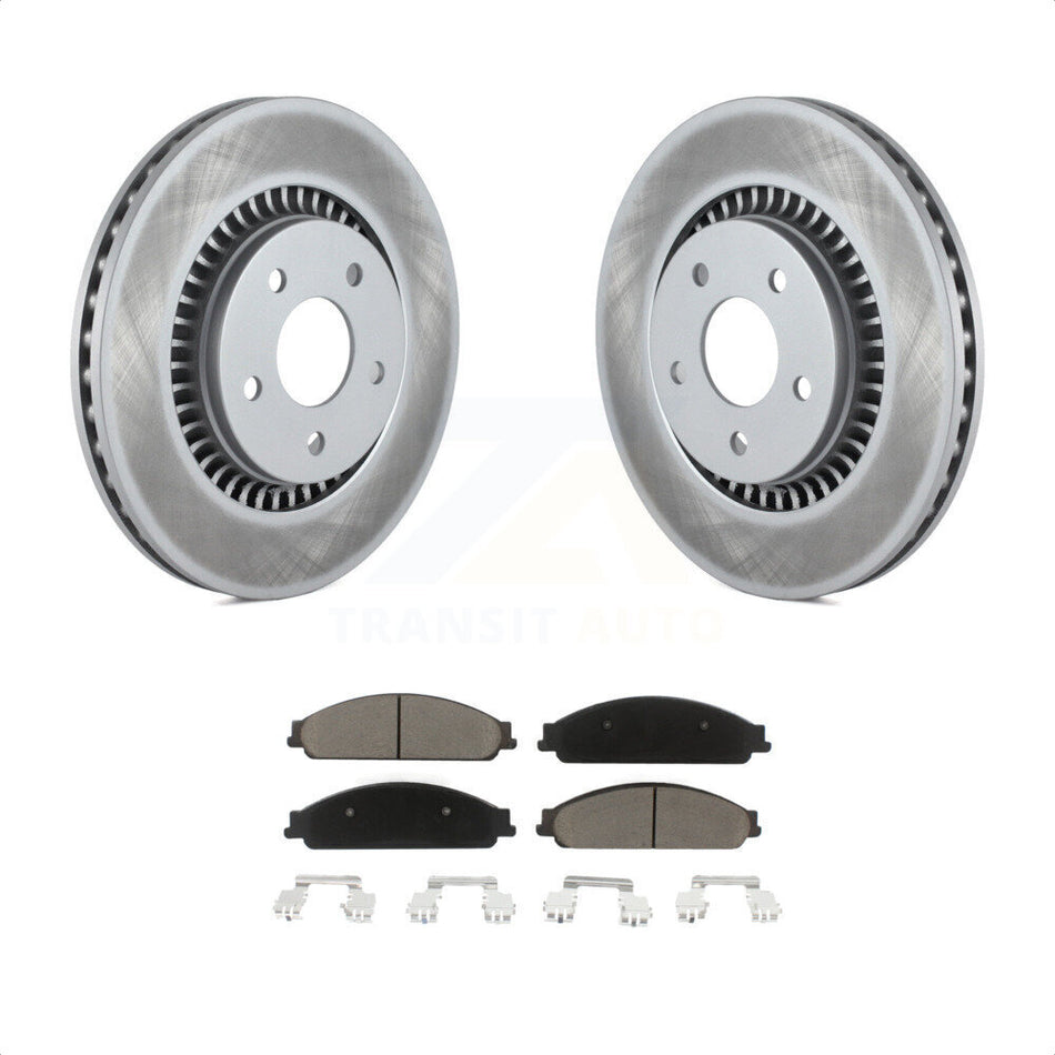 Front Coated Disc Brake Rotors And Ceramic Pads Kit For Ford Five Hundred Freestyle Taurus Mercury Montego X Sable KGC-100359 by Transit Auto