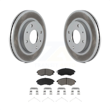 Front Coated Disc Brake Rotors And Ceramic Pads Kit For Hyundai Elantra Sonata Kia Optima Magentis KGC-100370 by Transit Auto