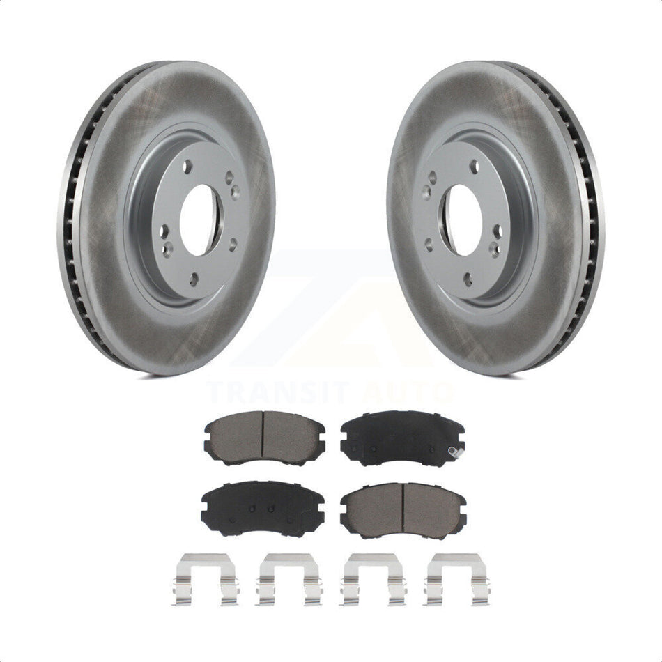 Front Coated Disc Brake Rotors And Ceramic Pads Kit For Hyundai Azera Kia Amanti KGC-100373 by Transit Auto