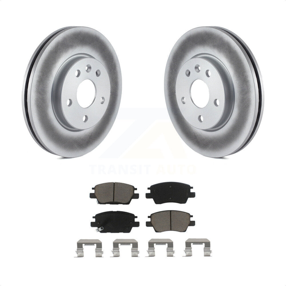 Front Coated Disc Brake Rotors And Ceramic Pads Kit For Chevrolet Cruze Volt Bolt EV EUV KGC-100384 by Transit Auto