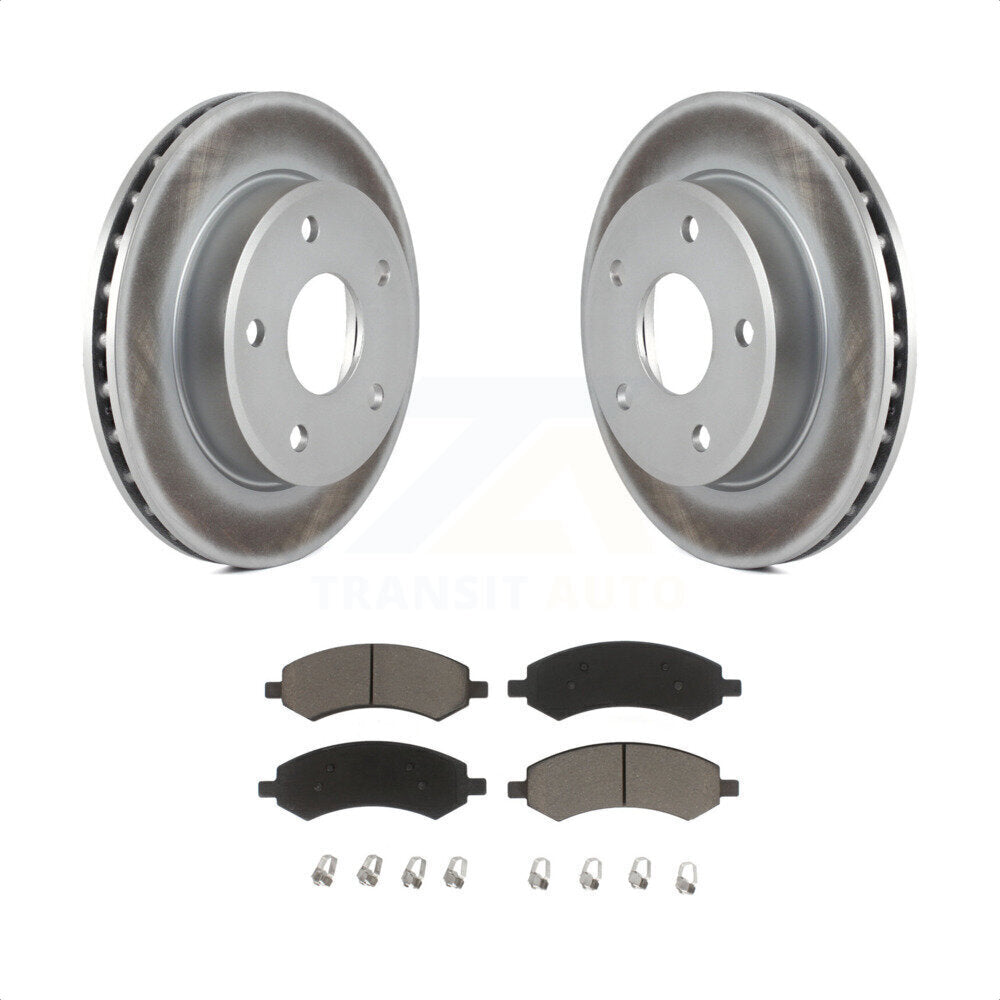 Front Coated Disc Brake Rotors And Ceramic Pads Kit For Dakota Dodge Mitsubishi Raider Ram KGC-100387 by Transit Auto