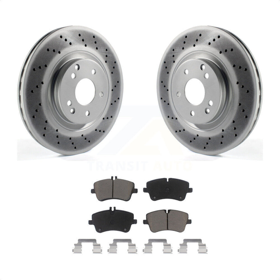 Front Coated Disc Brake Rotors And Ceramic Pads Kit For Mercedes-Benz SLK280 C320 With Sport Package KGC-100389 by Transit Auto