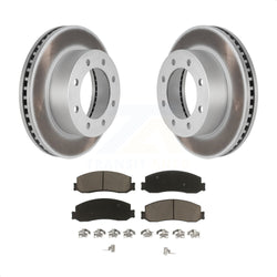 Front Coated Disc Brake Rotors And Ceramic Pads Kit For Ford F-350 Super Duty F-250 4WD KGC-100395