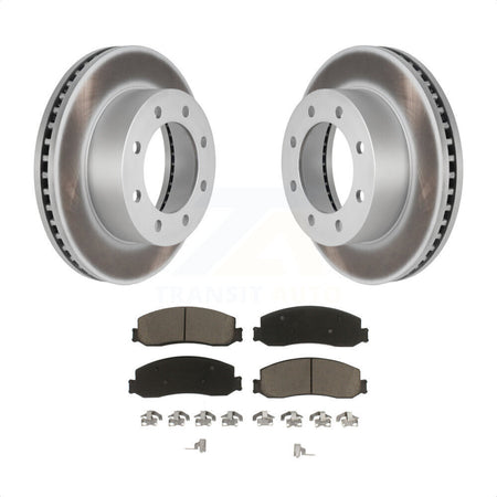 Front Coated Disc Brake Rotors And Ceramic Pads Kit For Ford F-350 Super Duty F-250 4WD KGC-100395 by Transit Auto