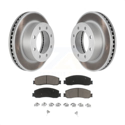 Front Coated Disc Brake Rotors And Ceramic Pads Kit For Ford F-250 Super Duty F-350 With Single Rear Wheels 4WD KGC-100396