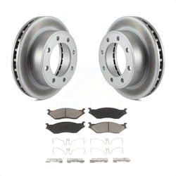 Front Coated Disc Brake Rotors And Ceramic Pads Kit For Ford F-550 Super Duty F-450 KGC-100399